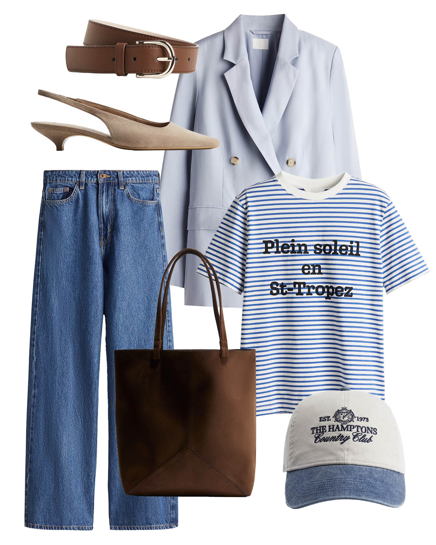 Collage med vårantrekk fra H&M